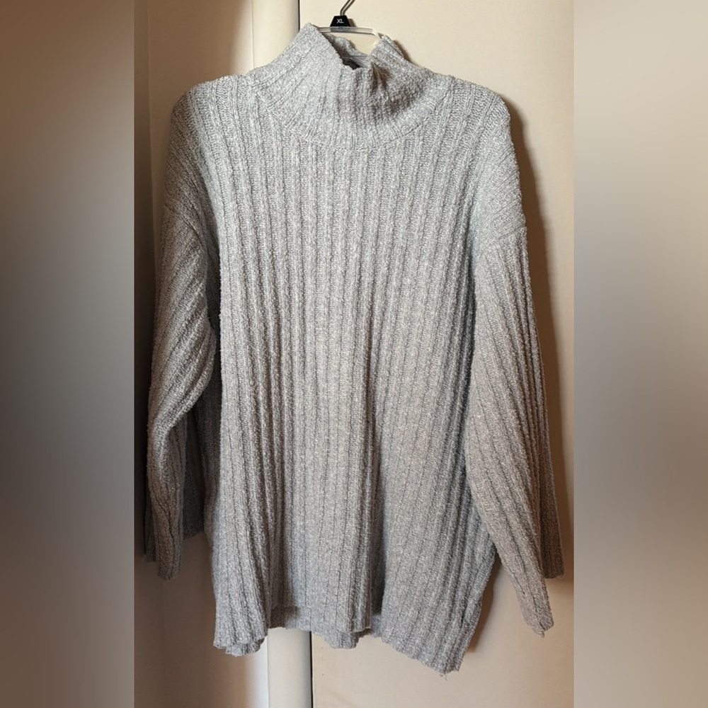 Universal Thread Light Gray Ribbed Turtleneck Swe… - image 1